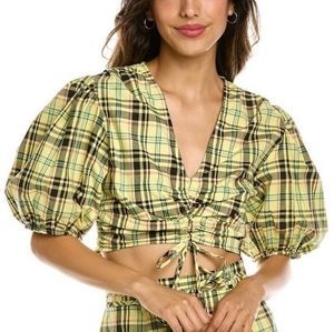 Derek Lam 10 Crosby Bella Ruched Crop Top Size 4